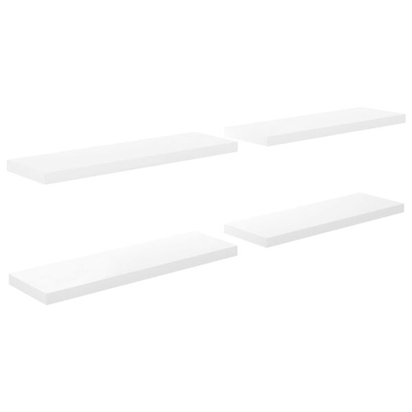vidaXL Pakabinamos lentynos, 4vnt., baltos, 80x23,5x3,8cm, MDF