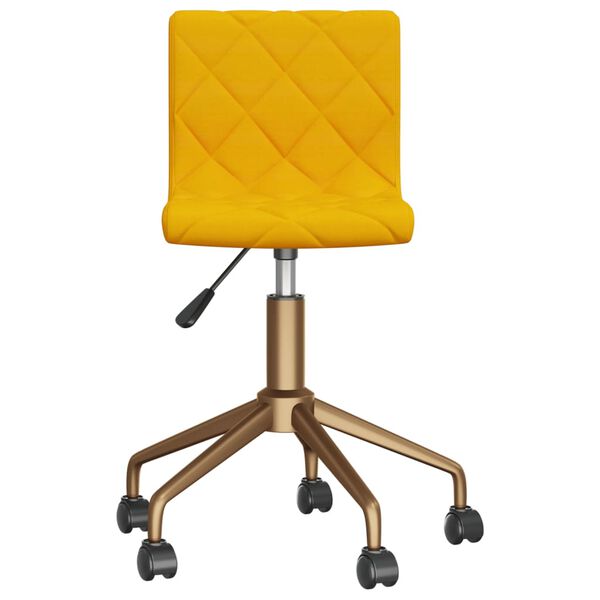 vidaXL Pasukamos valgomojo kėdės, 2vnt., garstyčių geltonos, aksomas