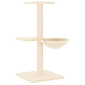 vidaXL Draskyklė katėms su stovais i&scaron; sizalio, kreminės spalvos, 72cm