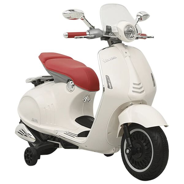 vidaXL Vaikiškas elektrinis motoroleris Vespa GTS300, baltos spalvos