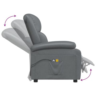 vidaXL Elektrinis masažinis krėslas, antracito spalvos, dirbtinė oda