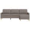 vidaXL Trivietė sofa su pakoja, taupe spalvos, 210cm, audinys