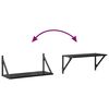 vidaXL Sieninės lentynos 2 pcs Juodas ąžuolas 60 x 25 x 25,5 cm