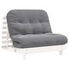 vidaXL Futono sofa-lova su čiužiniu, balta, 100x206x11cm, pu&scaron;is