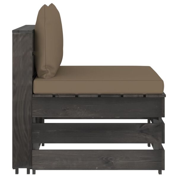 vidaXL Sodo komplektas su pagalvėlėmis, 3 dalių, impregnuota mediena