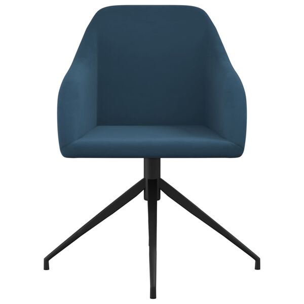 vidaXL Valgomojo kėdės, 2vnt., mėlynos spalvos, aksomas