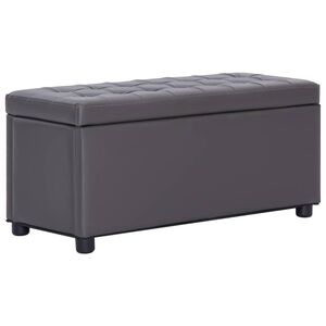 vidaXL Daiktadėžė-otomanė, pilka, 87,5cm, dirbtinė oda