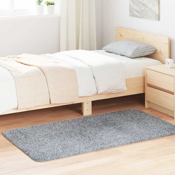 vidaXL Shaggy tipo kilimas, NAVARRA, 80x150 cm, &scaron;viesiai pilka