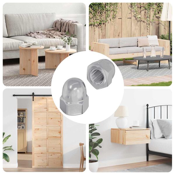 vidaXL Gilių rie&scaron;utai 2 pcs Sidabro 12,8 x 12,8 x 6,5 cm Plienas