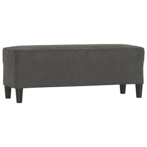 vidaXL Suoliukas, tamsiai pilkos spalvos, 100x35x41cm, aksomas