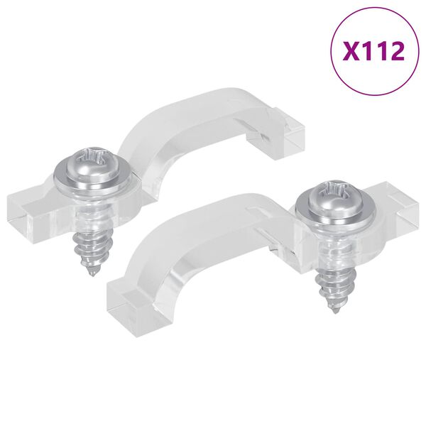 vidaXL LED Juostos Klipai 2 pcs Skaidrus 2 x 1 x 0.5 cm