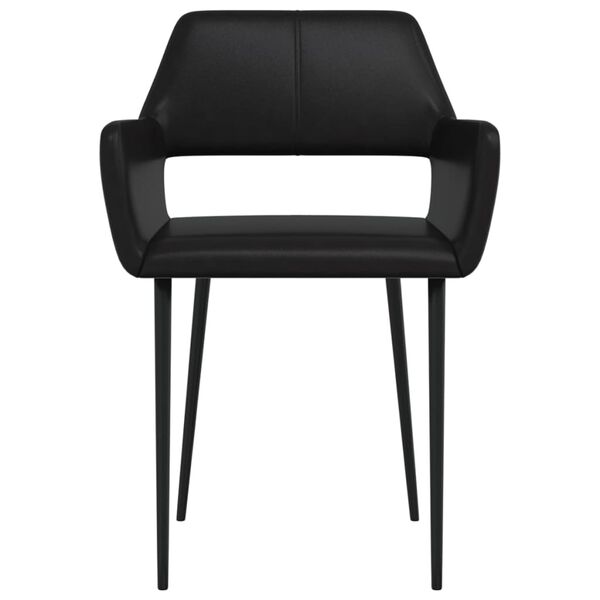 vidaXL Valgomojo kėdės, 2 vnt., juodos, dirbtinė oda