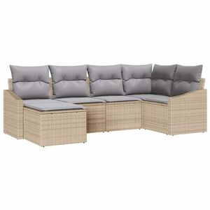 vidaXL Sodo valgomojo komplektas 6 pcs Bežinė ir &scaron;viesiai pilka