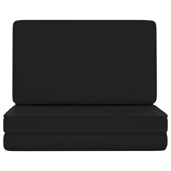 vidaXL Sulankstomas čiužinukas-kėdė, juodos spalvos, dirbtinė oda