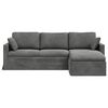 vidaXL Sofa Tamsiai pilka 198 x 134 x 80 cm Aksomas