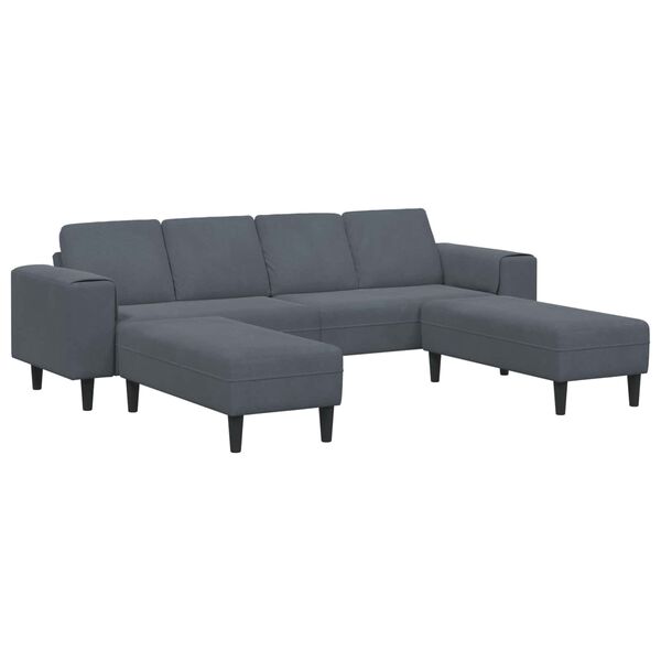 vidaXL Svetainės sofa 3 pcs Tamsiai pilka