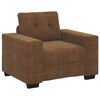 vidaXL Sofa 3 pcs Ruda 221 x 80 x 80 cm Lino mi&scaron;inio audinys