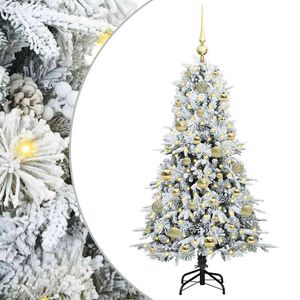 vidaXL Dirbtinė Sulankstoma Kalėdų Eglutė Balta 120 cm PE ir PVC