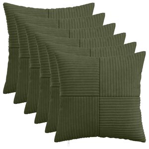 vidaXL Pagalvėlės užvalkalas 6 pcs ALMELO Žalia 30 x 30 cm mančester