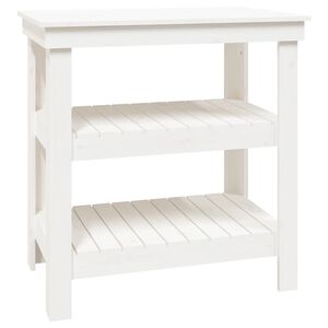 vidaXL Darbastalis, baltas, 78,5x50x80cm, pu&scaron;ies medienos masyvas
