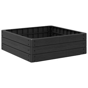 vidaXL Pakelta lova Juoda 75,5 x 75,5 x 25 cm PP
