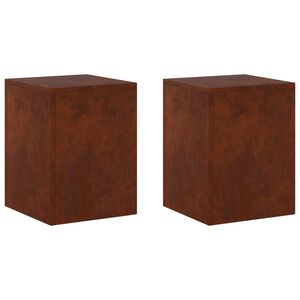 vidaXL Augalų stovas 2 pcs Rūdijanti 30 x 30 x 40 cm