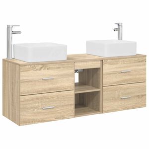 vidaXL Vonios spintos komplektas 3 vnt. Sonoma ąžuolas