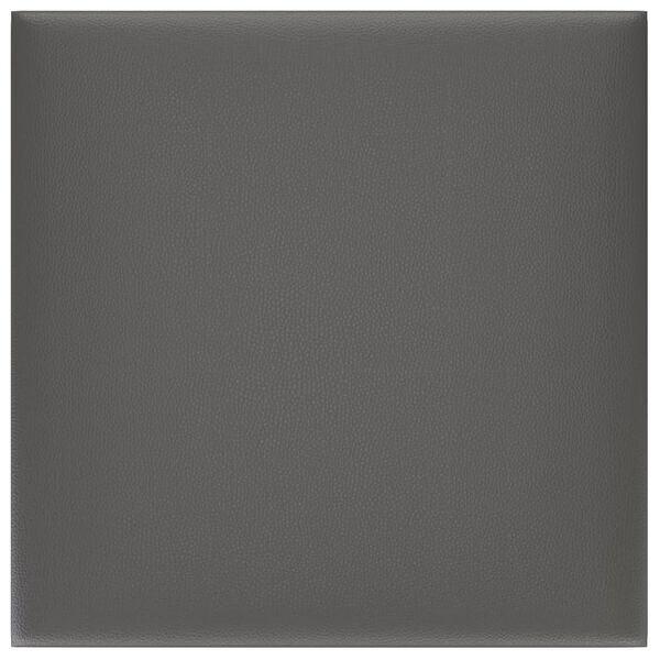 vidaXL Sienų plok&scaron;tės, 12vnt., pilkos, 30x30cm, dirbtinė oda, 1,08m&sup2;