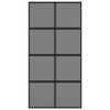 vidaXL Stumdomos durys, juodos, 102,5x205cm, stiklas ir aliuminis