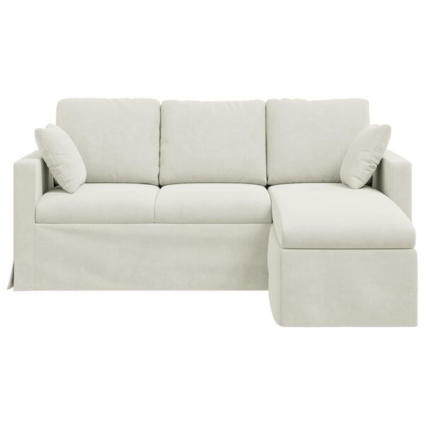vidaXL Sofa Kreminė 198 x 134 x 80 cm Aksomas
