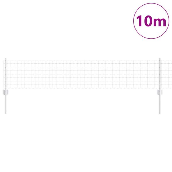 vidaXL Tvora su stulpais Sidabro 0,4 x 10 m Plienas