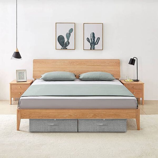 vidaXL Daiktadėžės, 2vnt., pilkos spalvos, 70x40x18cm, audinys