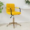 vidaXL Pasukama valgomojo kėdė, garstyčių geltonos spalvos, aksomas