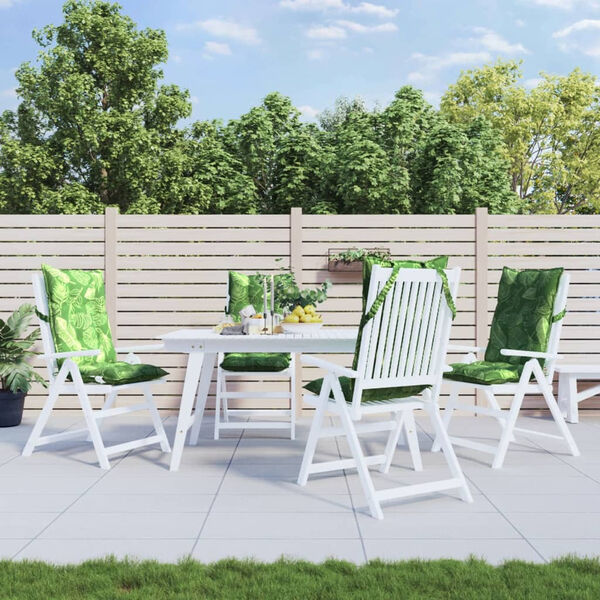 vidaXL Kėdės pagalvėlės, 4vnt., oksfordo audinys, su lapais