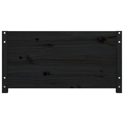 vidaXL Lova, juoda, 75x190cm, pušies medienos masyvas, vienvietė