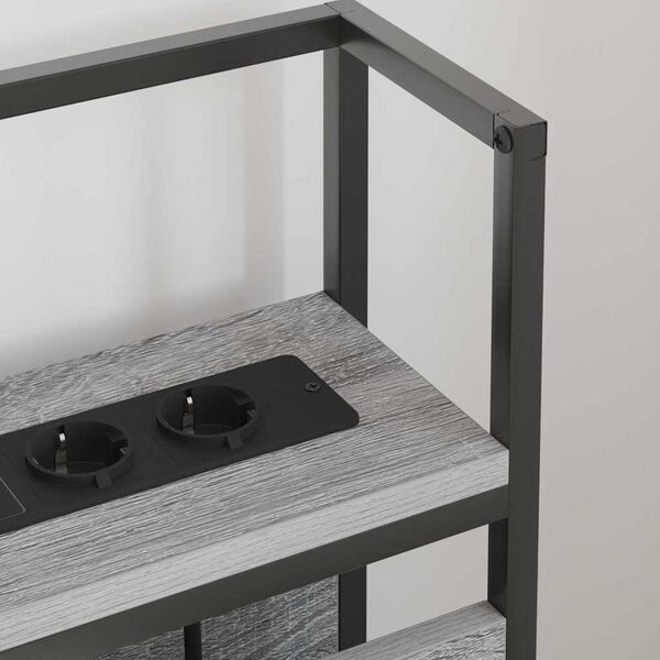 vidaXL Saugojimo galvos atlo&scaron;as su lentyna Pilka sonoma ąžuolo 135 cm