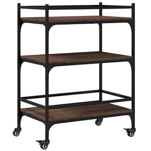 vidaXL Virtuvės vežimėlis, rudas ąžuolo, 65x40x86,5cm, mediena