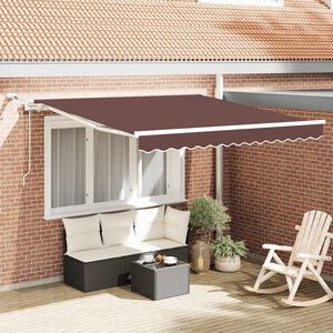 vidaXL Automatinė i&scaron;traukiama markizė su LED, ruda, 300x250cm