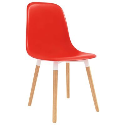vidaXL Valgomojo kėdės, 4 vnt., raudonos spalvos, plastikas