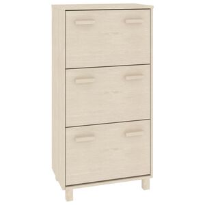 vidaXL Batų spintelė HAMAR, medaus ruda, 59,5x35x117cm, pu&scaron;ies masyvas