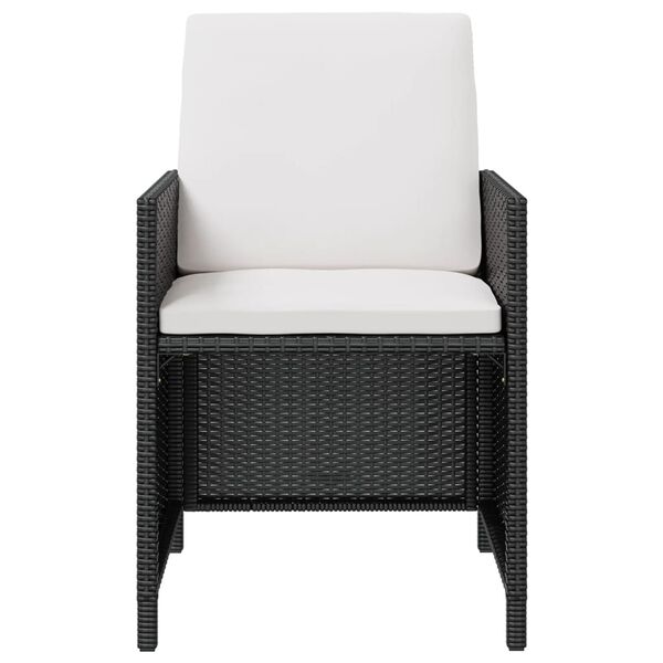 vidaXL Lauko baldų valg. kompl., 13d., juodas, polirat. ir akac. med.