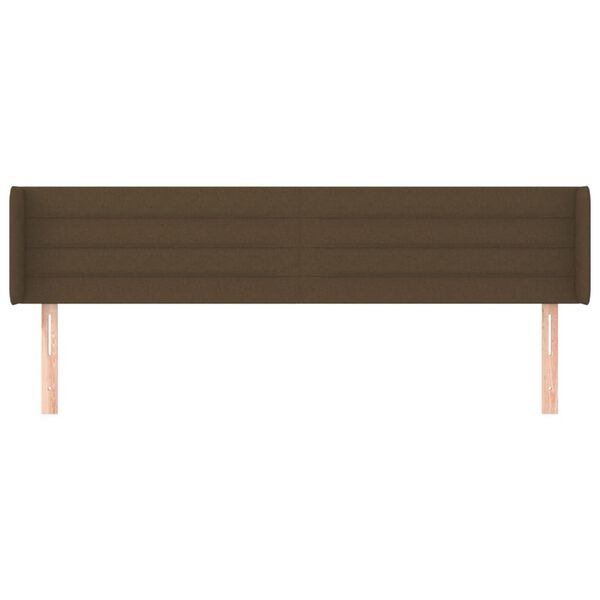 vidaXL Galvūgalis su auselėmis, tamsiai rudos,183x16x78/88cm, audinys