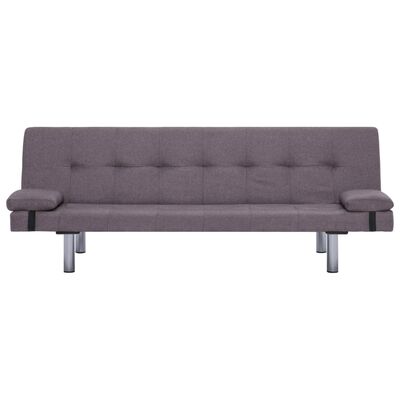 vidaXL Sofa-lova su dviem pagalvėm, taupe spalvos, poliesteris