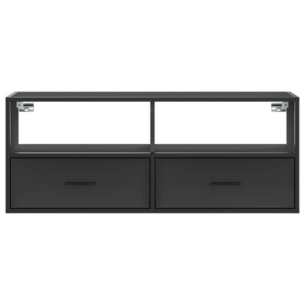 vidaXL Televizoriaus spintelė, juoda, 100x31x39,5cm, mediena/metalas