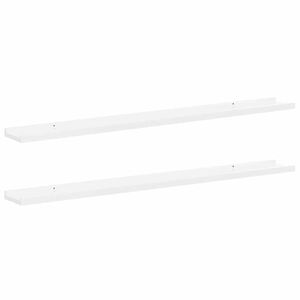 vidaXL Sieninės lentynos, 2vnt., baltos spalvos, 100x9x3cm, blizgios