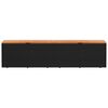 vidaXL Sodo daiktadėžė, juoda, 220x50x54cm, poliratanas ir akacija