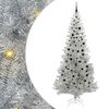 vidaXL Kalėdų eglutė su 300 LED s stovu Sidabro 240 cm PET