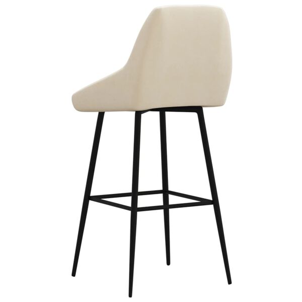 vidaXL Baro taburetė, kreminės spalvos, aksomas