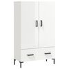 vidaXL Komoda, baltos spalvos, 69,5x31x115cm, apdirbta mediena, blizgi