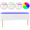vidaXL Galvūgalis su LED, baltos spalvos, 180x5x78/88cm, dirbtinė oda